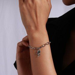 Bracelet Charmant Chaîne Réglable Rose en Alliage - Argent 