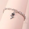 Bracelet Charmant Chaîne Réglable Rose en Alliage - Argent 