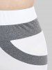Pantalon en Blocs de Couleurs à Taille Haute Grande Taille à Ourlet de Cloche - Gris M | US 10