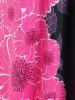 Robe Longueur à Genou Croisée à Imprimé Fleur de Grande Taille - Noir 