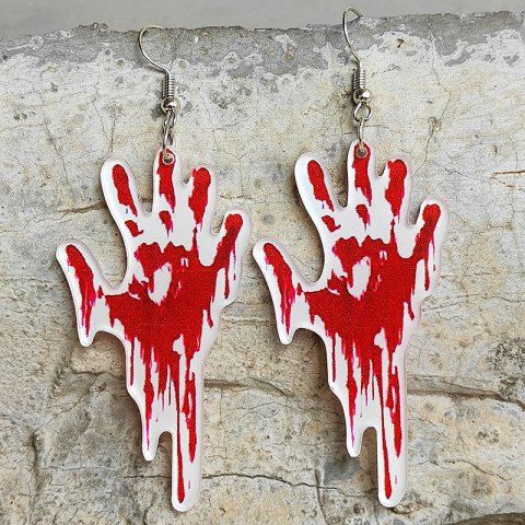 Gothic Halloween Bloodstained Handprint Dangle Earrings
