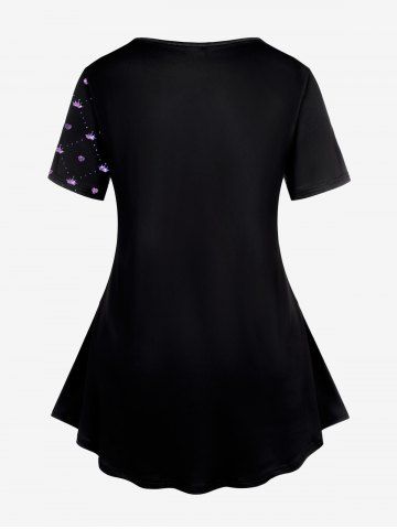 Plus Size Short Sleeve Leopard Heart Print T-shirt