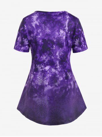 Gothic Short Sleeve Skull Butterfly Print Tee