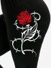 Skull Rose Wings Printed Tee and Skinny Leggings Gothic Outfit -  