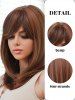Reddish Brown Highlight Light Brown Side Bang Synthetic Mid-length Wig -  