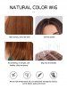 Reddish Brown Highlight Light Brown Side Bang Synthetic Mid-length Wig -  