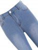 Ripped Light Wash Pockets Zipper Fly Flare Jeans -  