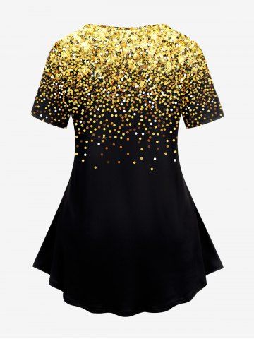 Plus Size Halloween Leopard Lip Ghost Print Tee