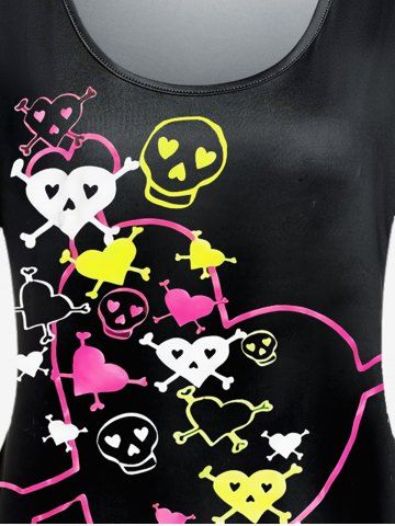 Gothic Heart Skull Print Tee