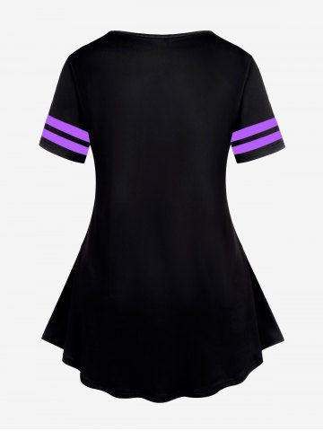 Gothic Short Sleeve Skull Rose Print T-shirt