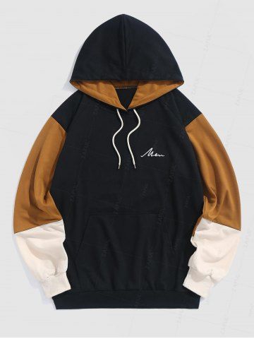 Colorblock Hoodie - BLACK - S