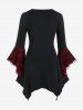 Halloween Costumes Gothic Bell Sleeve Skull Lace Handkerchief Tee and Skinny Leggings Outfit -  