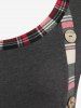 Plus Size Handkerchief Plaid Tee -  