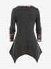 Plus Size Handkerchief Plaid Tee -  