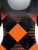 T-shirt Grande Taille à Imprimé Géométrique Citrouille D'Halloween - Orange 5x | US 30-32