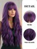 Purple Full Bangs Long Wavy Synthetic Cosplay Wig -  