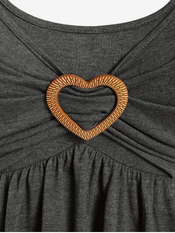 Plus Size Valentine's Day Heart Ring Layered Long Sleeves T Shirt