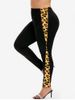 Plus Size Animal Leopard Print High Waisted Skinny Leggings -  