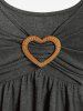 T-shirt Superposé Cœur Anneau de Grande Taille à Manches Longues - Gris M | US 10
