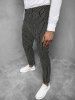 Vertical Striped Zip Fly Work Pants -  