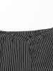 Vertical Striped Zip Fly Work Pants -  