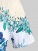 Plus Size Short Sleeve Floral Print Tee -  