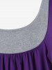 T-shirt Sanglé 2 en 1 de Grande Taille - Pourpre  L | US 12