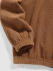 Colorblock Geometric Embroidery Fluffy Polar Fleece Sweatshirt -  