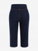 Zippered Front Distressed Cutout Plus Size & Curve Capri Jeans -  