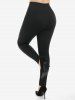Gothic High Waist Skull Lace Panel Studded Pants -  