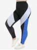 Pantalon Moulant en Blocs de Couleurs de Grande Taille avec Poche Latérale - Multi 5X