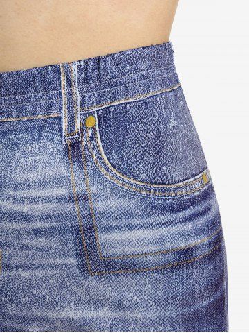 Plus Size 3D Jeans Lace-up Pattern Printed Pull On Flare 70s 80s Disco Pants