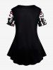 Plus Size Short Sleeve Animal Leopard Print T-shirt -  