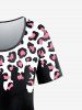 Plus Size Short Sleeve Animal Leopard Print T-shirt -  