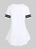 T-shirt à Imprimé Patte de Chat Cœur de Grande Taille à Manches Courtes - Blanc 1X | US 14-16