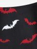 Plus Size Halloween High Waist Bat Print Swim Bikini Brief -  
