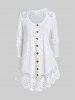 Plus Size Lace Panel Cable Knit Solid Long Sleeves Cardigan -  