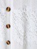 Cardigan Panneau en Dentelle en Tricot à Câble en Couleur Unie de Grande Taille à Manches Longues - Blanc M | US 10