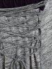Robe à Capuche Mi-Longue Panneau en Tricot à Câble de Grande Taille à Lacets - Gris Clair 5x | US 30-32