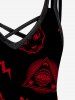 Gothic Printed Crisscross Knee Length Dress -  