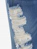 Plus Size Ripped Cat's Whiskers High Waisted Frayed Jeans -  