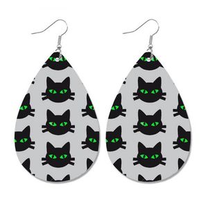 Halloween Cat Water Drop Dangle Earrings