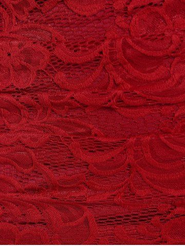 Plus Size Lace Panel Sweetheart Neck Tee