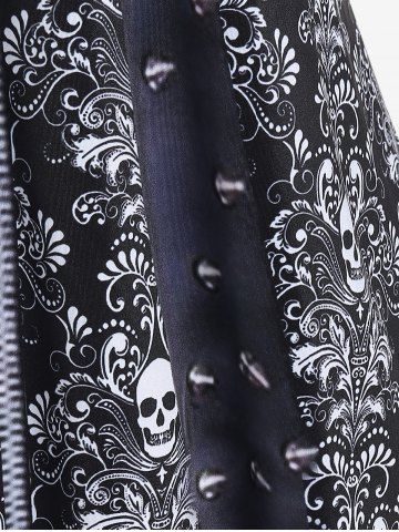 Gothic Skulls Printed Short Sleeves Tee