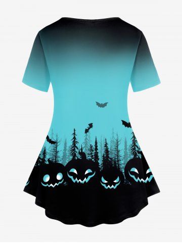 Gothic Pumpkin Bat T-shirt and Cat Paw Print Skinny Leggings Outfit