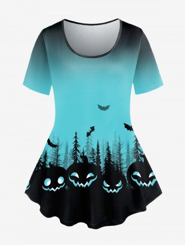 Gothic Pumpkin Bat T-shirt and Cat Paw Print Skinny Leggings Outfit