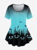 Gothic Pumpkin Bat T-shirt and Cat Paw Print Skinny Leggings Outfit -  