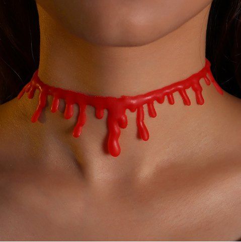 Halloween Bloody Drip Scar Choker Necklace - RED