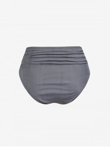 Plus Size Striped Full Coverage Swim Briefs