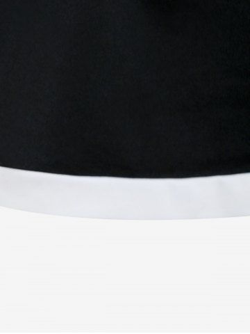 Plus Size Mesh Overlay Contrast Trim Tee